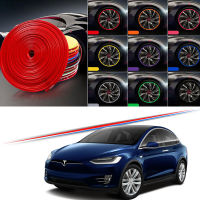 9 Colors Car Wheel Hub Rim for Tesla Model 3 X S 2008-2020 Edge Protector Ring Tire Strip Guard Rubber Decals 8M Cables