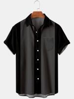 Men 39;s Casual Retro Bowling Short Sleeve Shirt Classic Two Tone Camp Short Sleeve Shirt Men And Women Top 2022