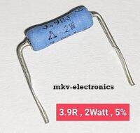 (10ตัว) 3.9R , 3.9โอห์ม , 2Watt 5% Metal Oxide Flim Resistor