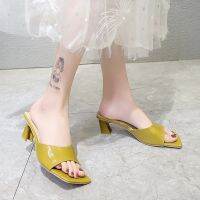 Casual Open Toe Mules Womens Korean Style High Heels