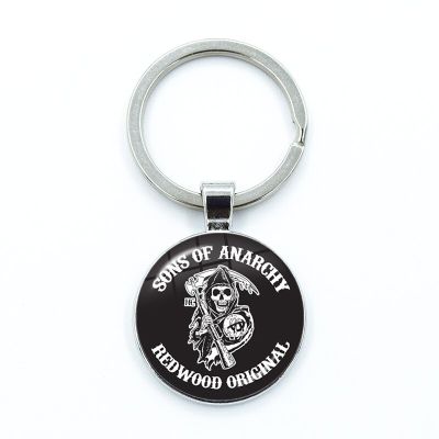 Sons Of Anarchy LOGO Key Chain Key Ring Freedom Symbol Pendant анархия Keychain Rock Punk Keyring Vest Cosplay Gift Key Chains