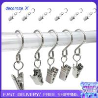 DECORATE X 50Pcs เหล็กไร้สนิม S-hooks คลิปหนีบม่าน ง่ายต่อการใช้ ยาว2.4นิ้ว คลิปไฟแขวนปาร์ตี้ แข็งแรงทนทาน สีดำและสีเงิน คลิปหนีบผ้าม่าน เต็นท์ตั้งแคมป์ตกแต่งบ้าน