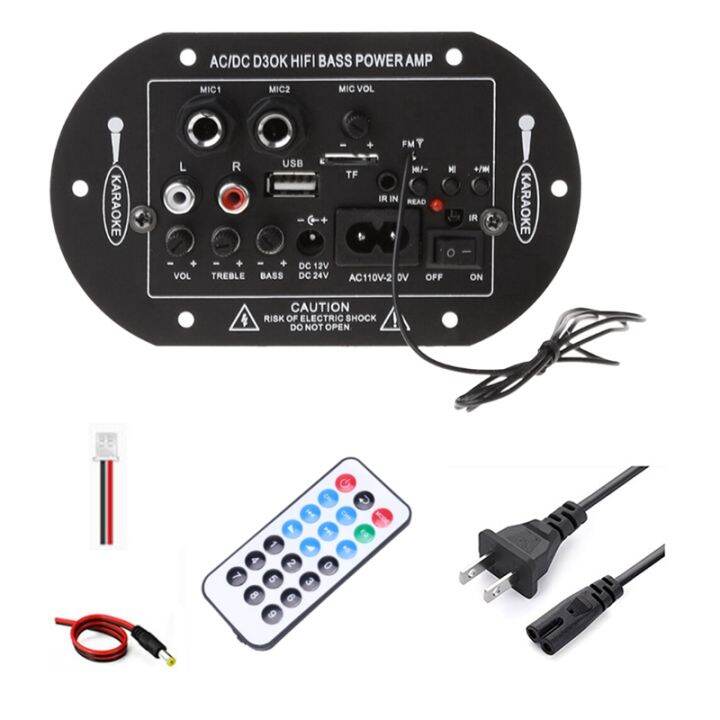 12V 24V Bluetooth Amplifier Board 30120W HiFi Dual Microphone Interface Car Subwoofer Amplifier