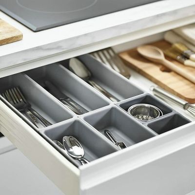 7pcs/set Adjustable Drawer Cutlery Utensils Drawers Organizer Box Trays Knife Fork Spoon Divider Holder Kitchen Organization