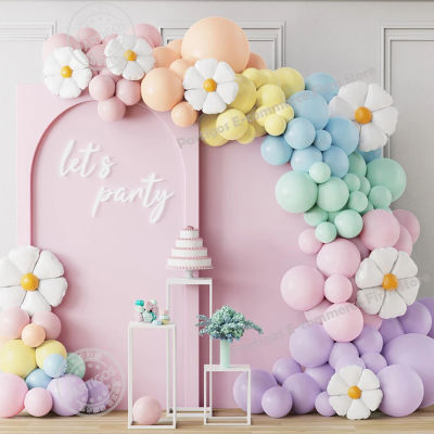 141 ชิ้น Daisy บอลลูน Garland Arch Macaron Candy สีบอลลูนสาวเจ้าหญิงวันเกิดงานแต่งงานตกแต่งอุปกรณ์อาบน้ำเด็ก-iewo9238