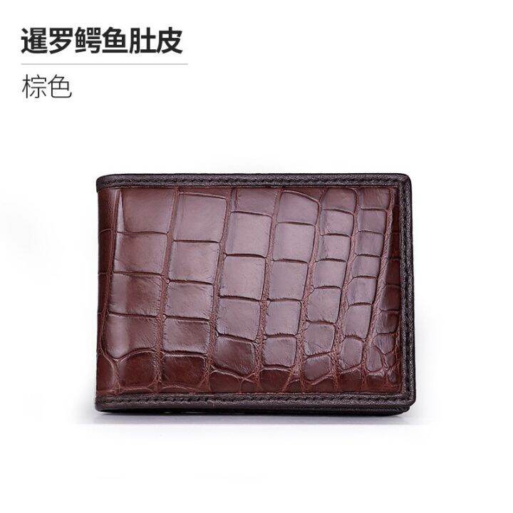 2022-new-crocodile-skin-belly-mens-card-bag-business-genuine-leather-man-card-holder-leisure-drivers-licence-bag-45-card-holders