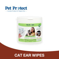 Pet Protect Cat Ear Wipes ผ้าเปียกเช็ดหูแมว รุ่นสวมนิ้ว ช่วยลดอาการอักเสบและคัน ลดกลิ่นเหม็น สำหรับแมว (50 ชิ้น/แพ็ค)