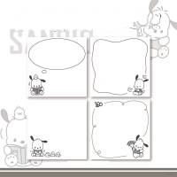 Sanrio Pochacco Comic Style Cartoon Cute Simple Sticky Notes Tearable Student Decorative Memo Paper