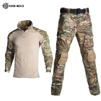 Tactical Combat Camouflage Outdoor Airsoft Paintball Clothing Military Shooting UniformShirts Cargo Pants Elbow Knee Pads Suits