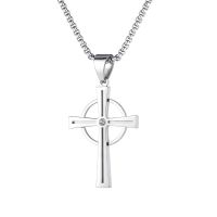 CIFbuy  Men Cross Pendant Christian Necklace Silver Color Stainless Steel Fashion Jewelry Gift Wholesale New Arrivla 2021