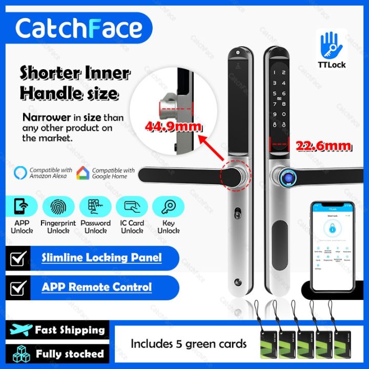 ประตูล็อคอัจฉริยะอิเล็กทรอนิกส์-rfid-สำหรับกระจกอลูมิเนียมบานเลื่อนประตูแอพพ์บลูทูธลายนิ้วมือไม่ต้องใช้กุญแจกลางแจ้งแบบกันน้ำ