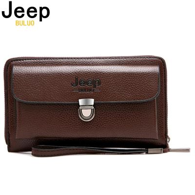 （Layor wallet）  JEEP BULUO Men 39; S Purse Clutch Bag Men Wallets Long Design Handbag New Casual Wallet Split Leather Wallet For Man