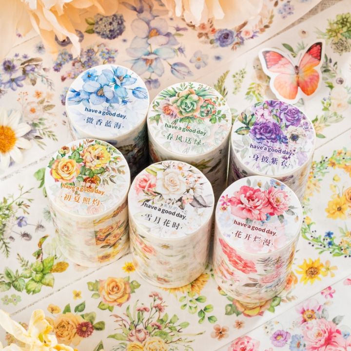 yoofun-6-5cm-x-2m-flower-washi-tape-for-journaling-scrapbooking-decoration-floral-masking-tape-diary-card-making-stationery