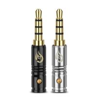 3.5 Jack Headphone Adapter Gold Plated Copper Speaker Terminals 4 Poles Plug 3.5mm Line Wire Connector Earphones Accessories Professional Audio Access