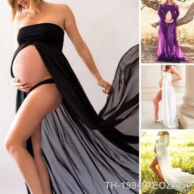 ❏♚ Fenda-frente vestidos de maternidade grávida para a gravidez roupas grávidas maxi vestido mulher sexy foto shoot fotografia adereços