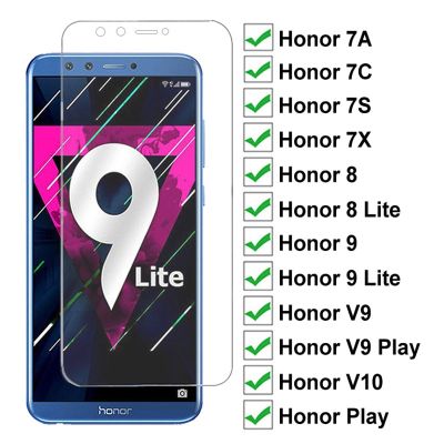 ♥คลังสินค้าพร้อม【กระจกนิรภัย】กระจกนิรภัยความแข็ง9H สำหรับ Huawei Honor 8 9 Lite V9 Play View 10ตัวป้องกันหน้าจอ V10 Honor 7X 7A 7C 7S ฟิล์มกระจกป้องกัน
