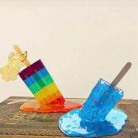 Creative Melting Popsicle Sculpture Ice Cream Resin Ornaments Home Decor Crafts for Summer Cool Decoration Present