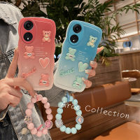 Phone Case เคส OPPO A58 4G A78 4G A78 NFC ข้อเสนอพิเศษการป้องกันเลนส์ลูกบาศก์ตุ๊กตาหมีฝาครอบนิ่มกันกระแทกพร้อมสร้อยข้อมือ OPPOA58เคสโทรศัพท์4G 2023