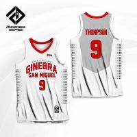 BRGY. GINEBRA WHITE THOMPSON BROWNLEE MALONZO GRAY TENORIO STANDHARDINGER PBA FULL SUBLIMATED JERSEY