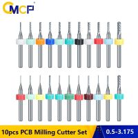 CMCP 10pcs Corn End Mill 0.5-3.175mm คาร์ไบด์ PCB Miling Cutter 3.175mm Shank CNC Engraving Machine End Mill