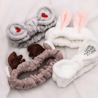 【HOT】 Face Hair Holder Hairbands Soft Warm Coral Fleece Bow Ears Headband Fashion Accessories