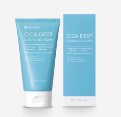 โฟมล้างหน้า ออร์แกนิค จากเกาหลี Centella Cica deep cleanser for sensitive skin 150ml  made in Korea