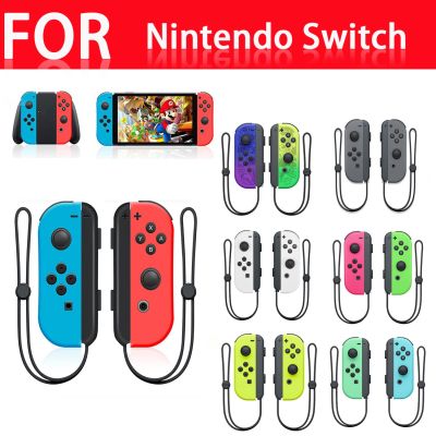 1คู่แผ่นเกมคอนโซลเกมไร้สายบลูทูธ6ไจโรแกนหลากสีสำหรับ Nintendo Switch ตัวควบคุม Joy-con ซ้ายและขวา Jocon