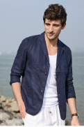 Áo vest blazer Linen nam dáng lửng, chất vải linen tự nhiên mềm mại