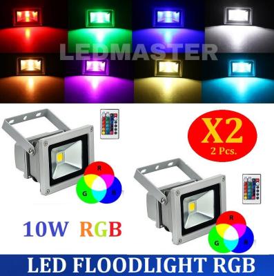 X2 เเพ็คคู่ สุดคุ้ม !! LED Flood Light RGB 10W โคมไฟสปอร์ตไลท์สลับเปลี่ยนสีเองอัตโนมัติ ให้แสงสีสวยงาม ควบคุมการใช้งานด้วยรีโมทคอนโทรล จำนวน 2 ชิ้น