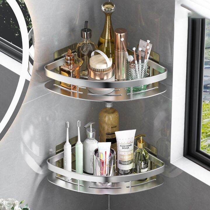 bathroom-shelf-organizer-ชั้นวางในห้องน้ำ-ชั้นวางของ-ชั้นวางอะลูมิเนียมทรงสามเหลี่ยม-ติดผนังได้โดยไม่ต้องเจาะ-ไม่เป็นสนิม-ชั้นวางของในห้องน้ำ-ชั้นเก็บของในห้องน้ำ-ชั้นวางของเข้ามุม-ชั้นวางในห้องน้ําเข