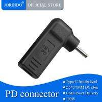 JORINDO Type-C female socket to DC2.5*0.7MM male plug PD fast charging 100W laptop converter,90 ° elbow design,5A