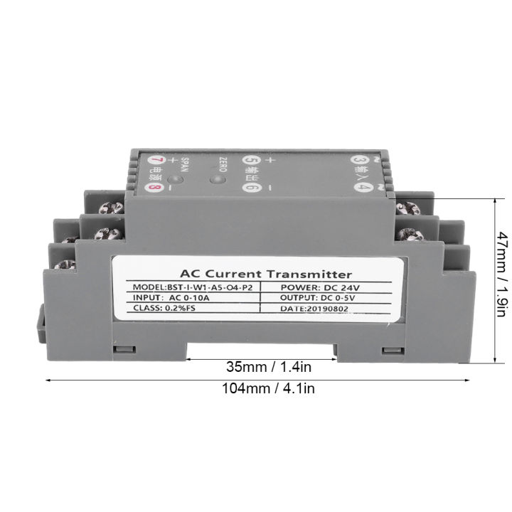 ตัวส่งสัญญาณไฟฟ้ากระแสสลับตัวแปลงสัญญาณ0-10a-ไฟฟ้ากระแสตรงเอาท์พุท-dc-0-5v-เซ็นเซอร์กระแสเครื่องส่งสัญญาณ-ac