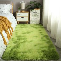 Plush Carpet For Living Room Bedroom Decoration Thick Fluffy Rug Anti-slip Floor Soft Rugs Green Tie Dying Mats Room Carpets