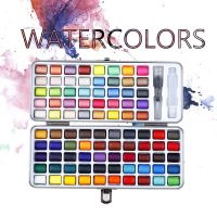 【CW】ชุดสีน้ำสีทึบ50/72/90สีมืออาชีพสีนีออนพื้นฐานภาพวาดสีน้ำสำหรับการวาดภาพอุปกรณ์ศิลปะอุปกรณ์ศิลปะ 1 1 1