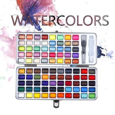 【CW】ชุดสีน้ำสีทึบ50/72/90สีมืออาชีพสีนีออนพื้นฐานภาพวาดสีน้ำสำหรับการวาดภาพอุปกรณ์ศิลปะอุปกรณ์ศิลปะ 1 1 1