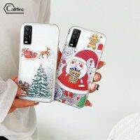 Callfire เคสใส่โทรศัพท์คอลไฟสำหรับ Vivo Y20 2021 Y20i Y20S G Y12S 2021 Y20A Y12A Y3S Vivo 2026 V2029 V2038 V2044 V2033 V2042 V2069 V2039 V2068 V2027 V2032 คริสต์มาสกวางน่ารักซานตาคลอสรูปแบบต้นคริสต์มาสปลอกทรายไหล