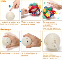 teytoy Developmental Bumpy Ball, USB Charged Bouncing Crawl Ball Toy Baby Sensory Toys Music Shake Dancing Balls Multicolor Ball