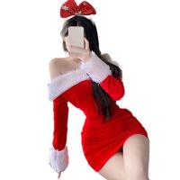 Womens Santa Costume Velvet Hip Wrap Dress Comfortable Fabric Costume Tool for Theme Dances and Role-Playing Activities eco friendly