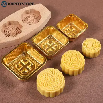 Golden Plastic Disposable Mooncake Gift Box , Kraft Paper Mooncake Box  Packaging