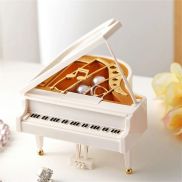 PARCEL Có đèn Hộp nhạc piano Phong cách Châu Âu ABS Mô hình đàn Piano cổ