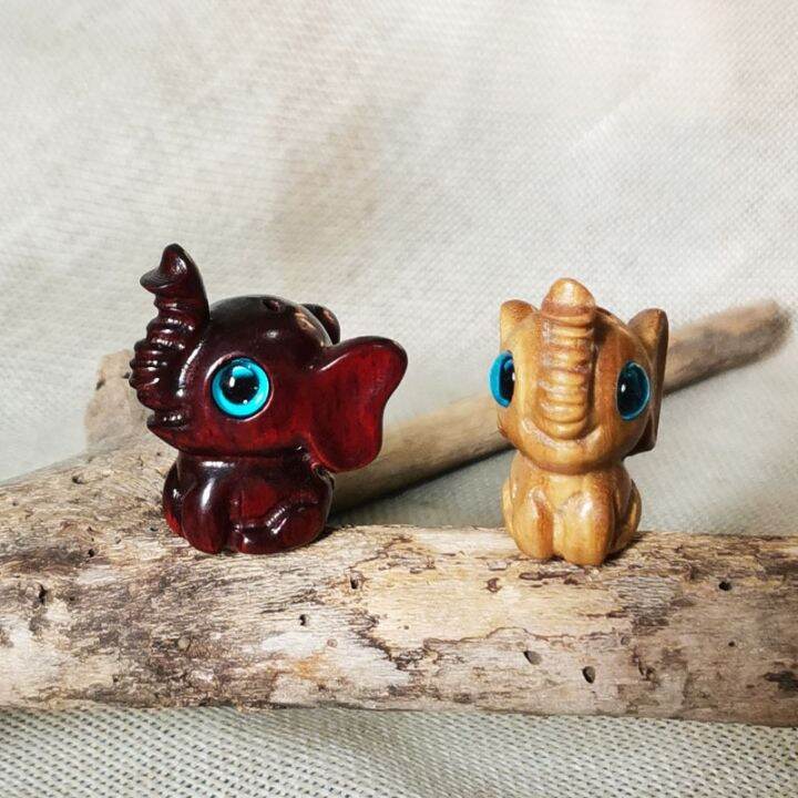 q-version-cartoon-elephant-animal-crafts-pendant-natural-wood-laser-carving-handmade-polished-lucky-wealth-jewelry-charm-dangle