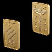 ❖ New 1 Piece Gold Layered Bullion Commandments Lord The Bar Souvenir