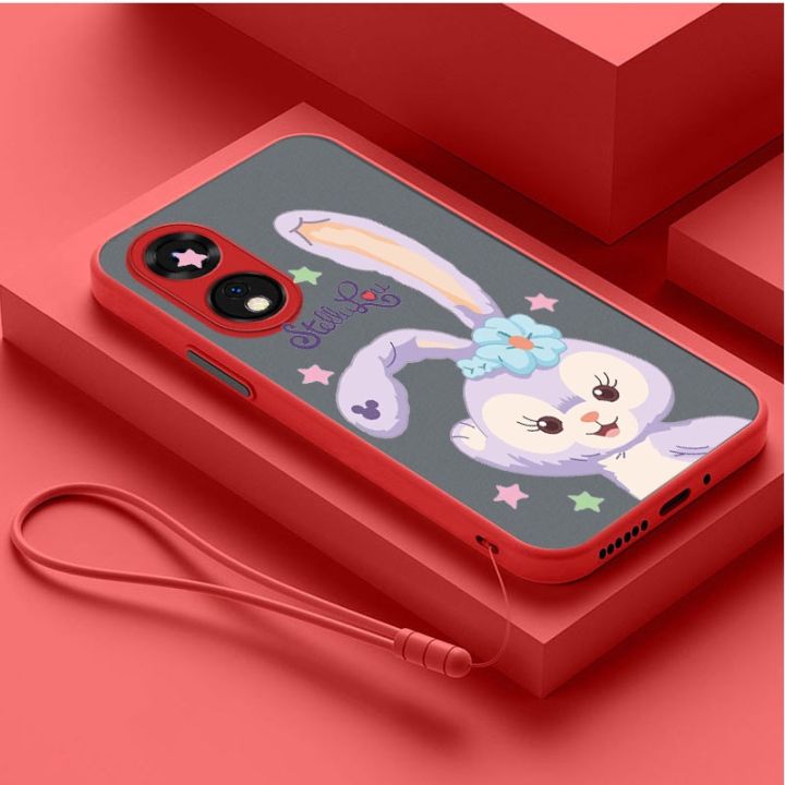 a58-oppo-4g-a78-5g-ปุ่ม-a78กระต่าย-stellalou-สีตัดกันเคสพลาสติกผิวสัมผัสเคสกันกระแทกเคสนิ่มใส่โทรศัพท์