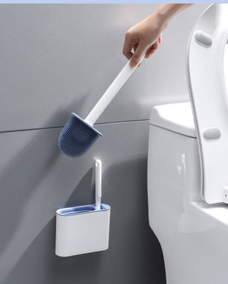 Wall Mounted Soft TPR Silicon Bristles Toilet Brush Cleaning with cket Sets Washing Tools Bathroom Storage WC Accessories