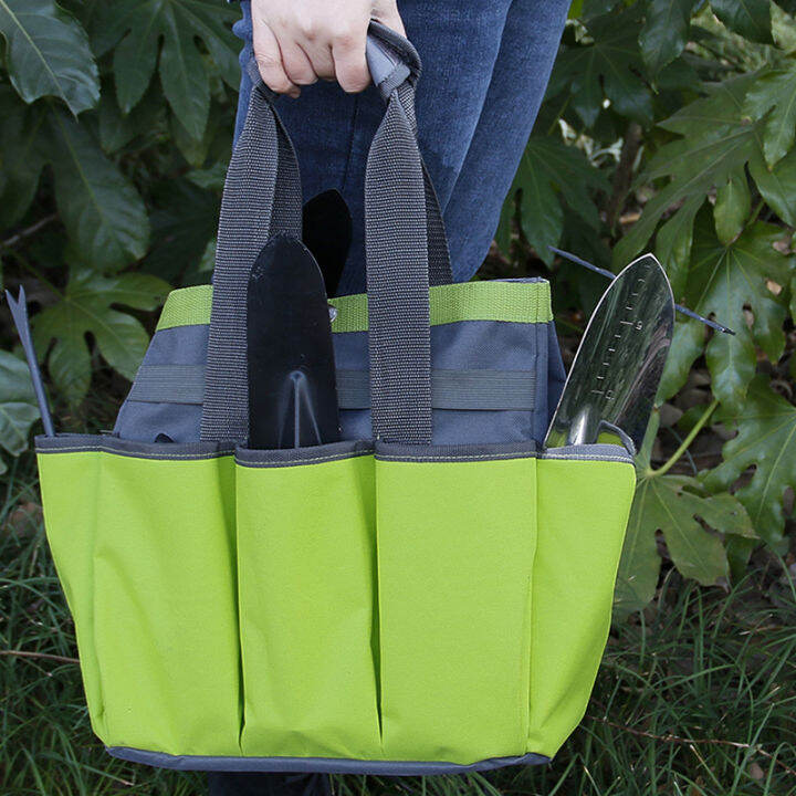 sides-multi-pocket-tote-garden-handle-tools-organizer-storage-bag-portable-waist-pockets-organizer-oxford-fabric-bags