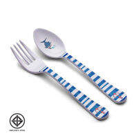 SuperSOSO! ชุดช้อนส้อม Boy-ish Fork Spoon Set (m) ขนาด 16 ซม. (6.3 นิ้ว) เมลามีน ทนทาน คุณภาพสูง ชายหาด ปิกนิก การ์ตูน เครื่องใช้บน