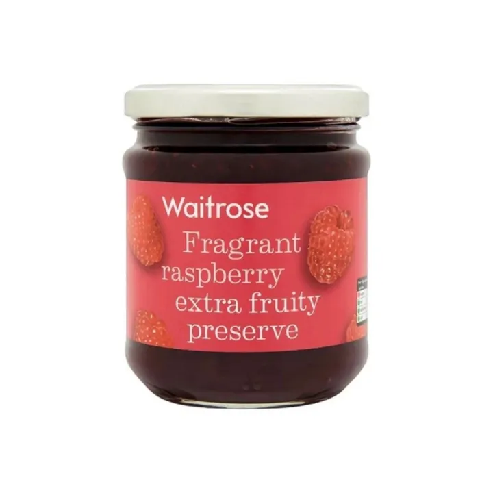 Essential Waitrose Fragrant Raspberry Extra Fruity Preserve 340g