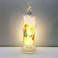 P82C Jesus Virgin Christ Candle Lamp Romantic Tealight Electronic Flameless LED Devotional Prayer Candles Light Religious