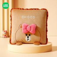 Line Friends Cute Car Throw Pillow Quilt Multi functional Folding Blanket