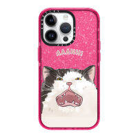 KIKI Original Glitter CASE.TIFY Cute Phone Case for iphone 14 14Pro 14ProMax 11 12 13promax Creative Cartoon Artist Cats paw doodle pattern Shock-proof soft case High quality air cushion protection Official New Design Black Pink